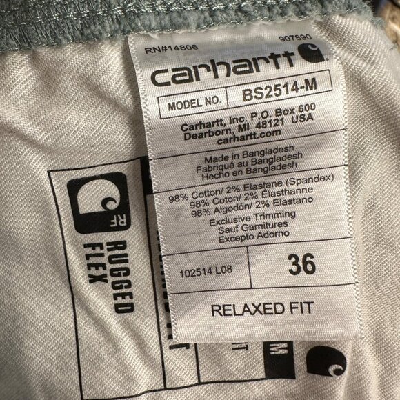 Carhartt | Lot of 2 Men's 36 Rugged Flex Relaxed Fit Canvas Work Shorts BS2514-M - Picture 8 of 16
